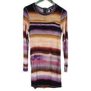 Young Fabulous & Broke YFB Long Sleeve Mini Tie Dye Bodycon Soft RARE Dress, M